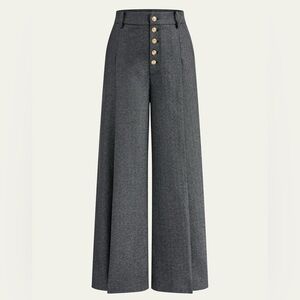 Elegant Gray Wide-Leg Pants by Commense